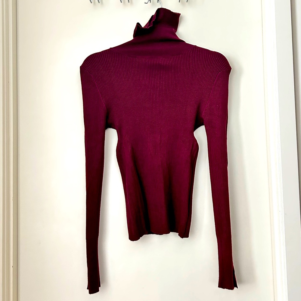 BOGO FREE Revamped size large high neck ripped knit sweater